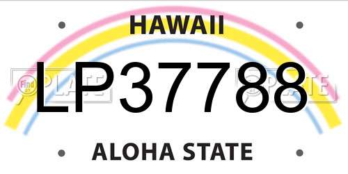 LP37788 Hawaii License Plate