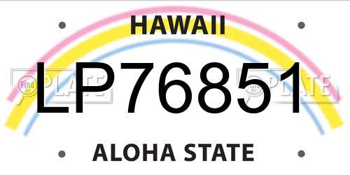LP76851 Hawaii License Plate