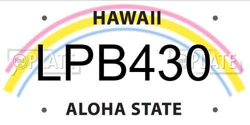 LPB430 Hawaii License Plate