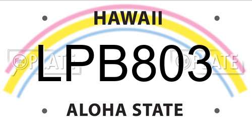 LPB803 Hawaii License Plate