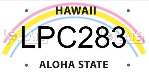 LPC283 Hawaii License Plate
