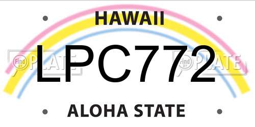 LPC772 Hawaii License Plate