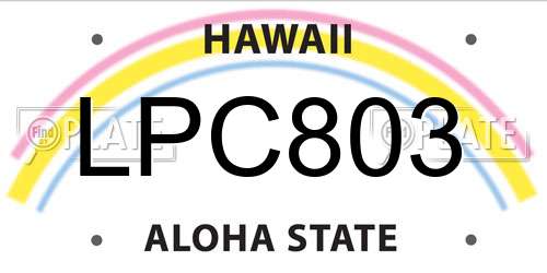 LPC803 Hawaii License Plate