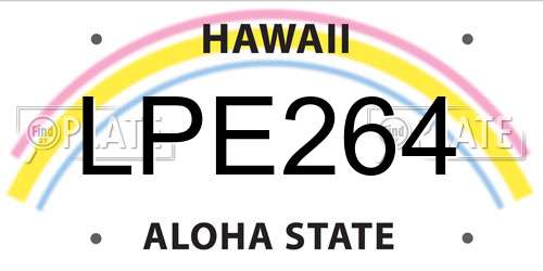 LPE264 Hawaii License Plate