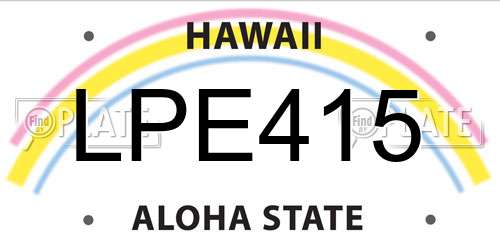 LPE415 Hawaii License Plate
