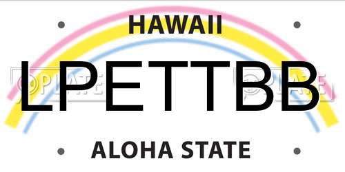 LPETTBB Hawaii License Plate