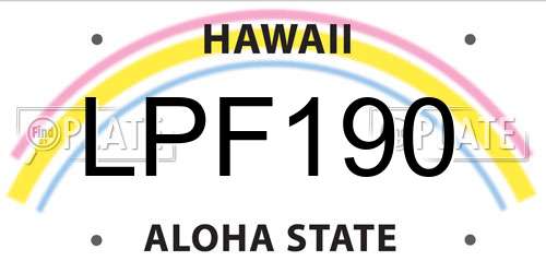 LPF190 Hawaii License Plate