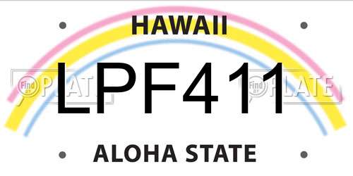 LPF411 Hawaii License Plate