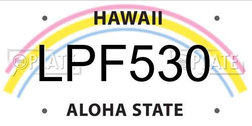 LPF530 Hawaii License Plate