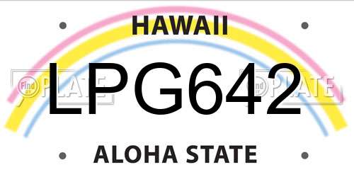 LPG642 Hawaii License Plate