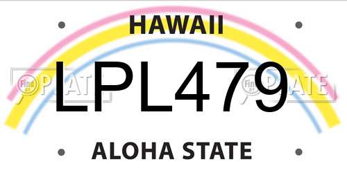 LPL479 Hawaii License Plate