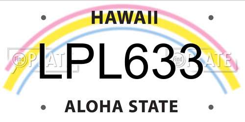 LPL633 Hawaii License Plate