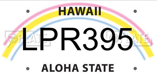LPR395 Hawaii License Plate