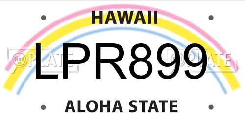 LPR899 Hawaii License Plate