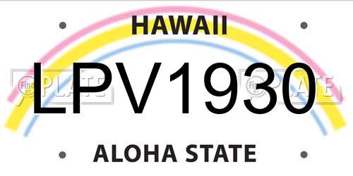 LPV1930 Hawaii License Plate