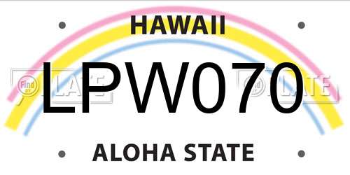 LPW070 Hawaii License Plate