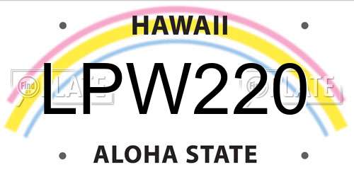 LPW220 Hawaii License Plate