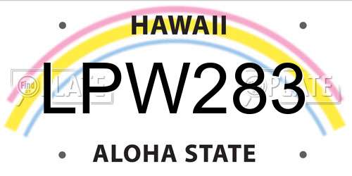 LPW283 Hawaii License Plate