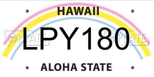 LPY180 Hawaii License Plate