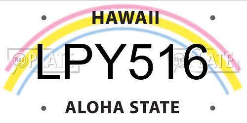 LPY516 Hawaii License Plate