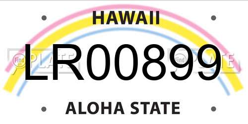 LR00899 Hawaii License Plate