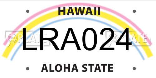 LRA024 Hawaii License Plate