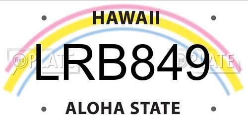 LRB849 Hawaii License Plate