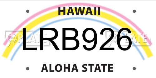 LRB926 Hawaii License Plate
