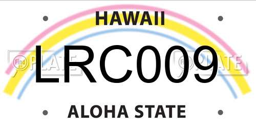 LRC009 Hawaii License Plate