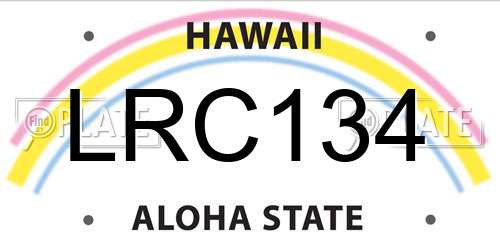 LRC134 Hawaii License Plate