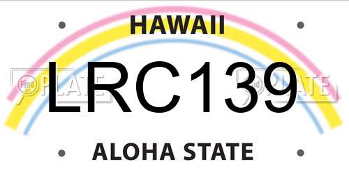 LRC139 Hawaii License Plate