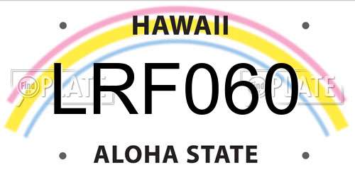 LRF060 Hawaii License Plate