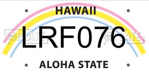 LRF076 Hawaii License Plate