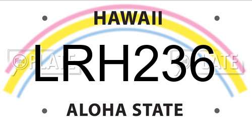 LRH236 Hawaii License Plate