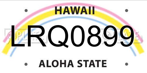 LRQ0899 Hawaii License Plate