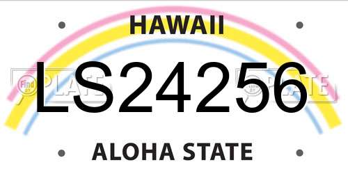 LS24256 Hawaii License Plate