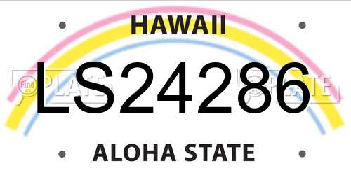 LS24286 Hawaii License Plate