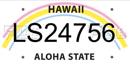 LS24756 Hawaii License Plate