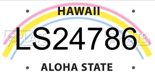 LS24786 Hawaii License Plate