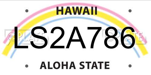 LS2A786 Hawaii License Plate