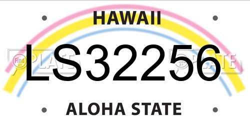 LS32256 Hawaii License Plate