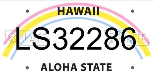LS32286 Hawaii License Plate