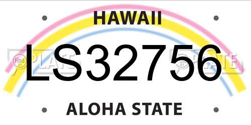 LS32756 Hawaii License Plate