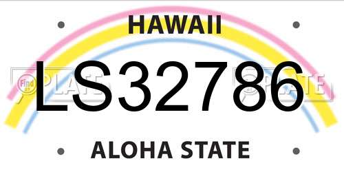LS32786 Hawaii License Plate