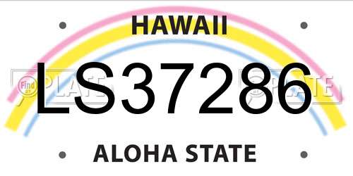 LS37286 Hawaii License Plate