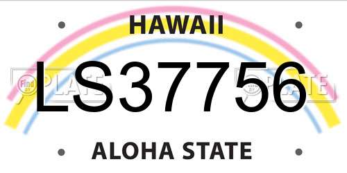 LS37756 Hawaii License Plate
