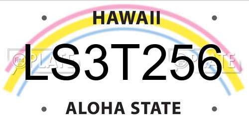 LS3T256 Hawaii License Plate