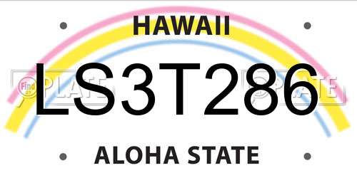 LS3T286 Hawaii License Plate