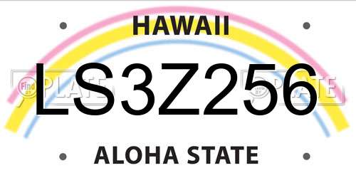 LS3Z256 Hawaii License Plate