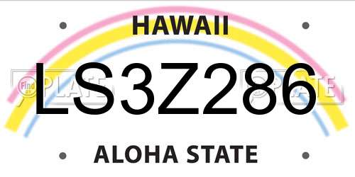 LS3Z286 Hawaii License Plate